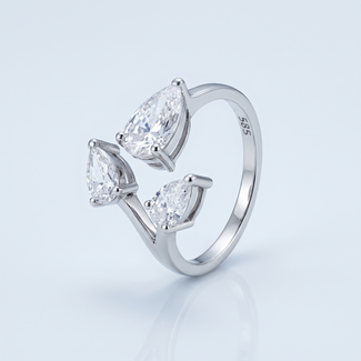 Witgouden Toi et Moi Ring met Lab Diamanten