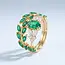 14 Karaat Gouden Ring  met Natuurlijke Smaragd en Diamant