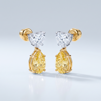 Lab Diamanten Oorbellen met Hart en Peer
