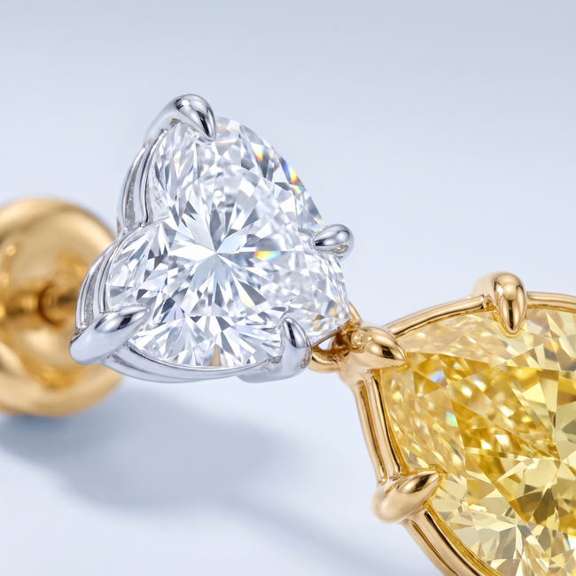 Lab Diamanten Oorbellen met Hart en Peer