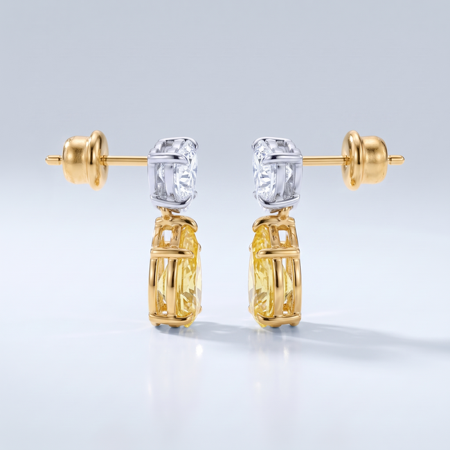 Lab Diamanten Oorbellen met Hart en Peer