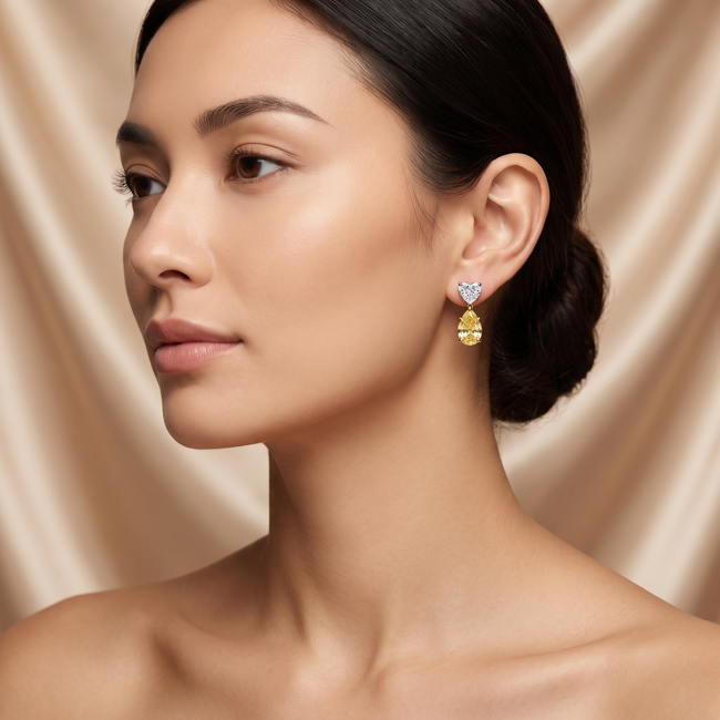 Lab Diamanten Oorbellen met Hart en Peer