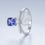 14 Karaat Witgouden Ring met Tanzaniet 1,30 ct en Diamant