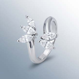 Witgouden Ring met Marquise Lab Diamanten Vlindermotief