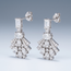 Lab Diamanten Oorhangers, Art Deco Waaiermotief met Baguette, Ovaal en Marquise Diamant
