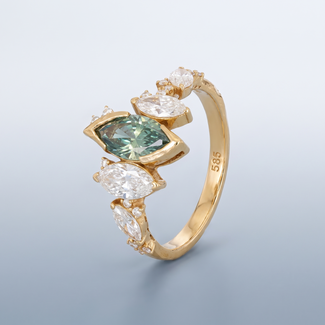 Gouden Ring met Groene Lab Diamant