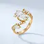 14 Karaat Gouden Open Ring maat 17 met 3 Marquise Lab Diamanten