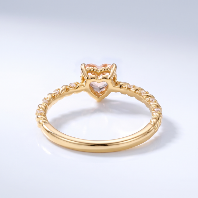 Hartvorm Lab Diamant Ring met Gedraaide Band 1.00