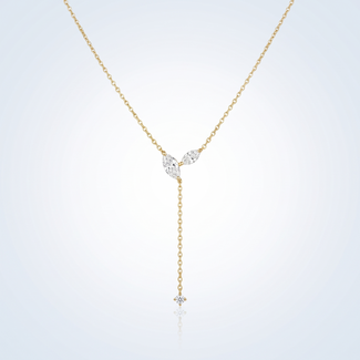 Lariat Ketting met Marquise Diamanten
