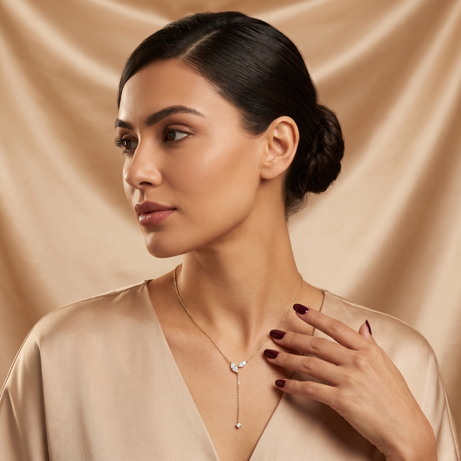 Lariat Ketting met Marquise Diamanten 1.00 ct