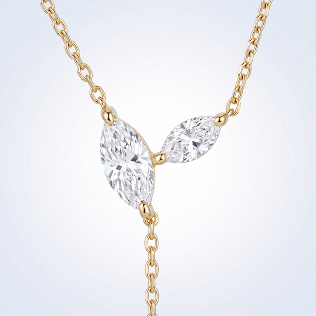 Lariat Ketting met Marquise Diamanten 1.00 ct