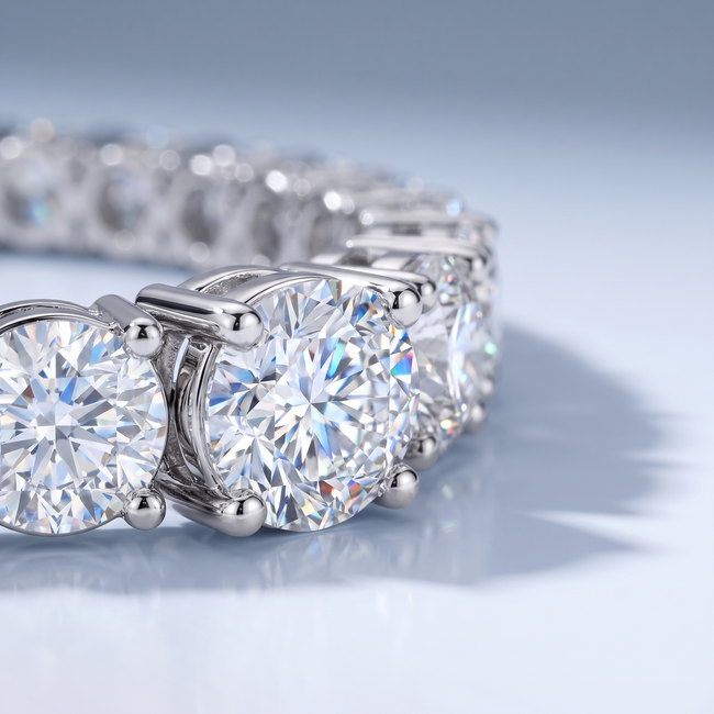 Tennisarmband met Lab Diamanten in Witgoud 10.37 ct