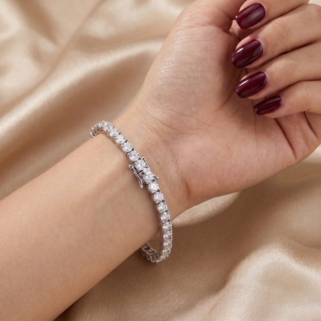 Tennisarmband met Lab Diamanten in Witgoud 10.37 ct