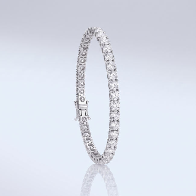 Grote Tennisarmband met Lab Diamanten in Witgoud 10.86 ct