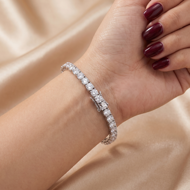 Grote Tennisarmband met Lab Diamanten in Witgoud 10.86 ct