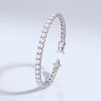 Grote Tennisarmband met Lab Diamanten in Witgoud