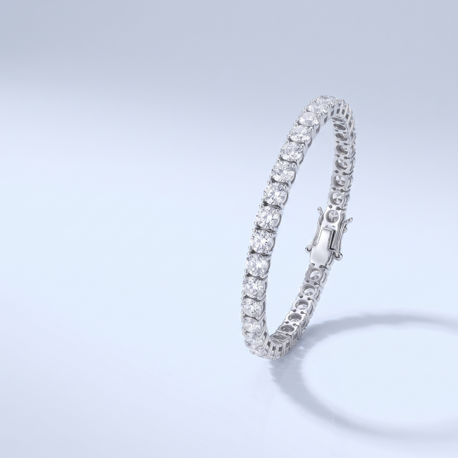 Grote Tennisarmband met Lab Diamanten in Witgoud 10.86 ct
