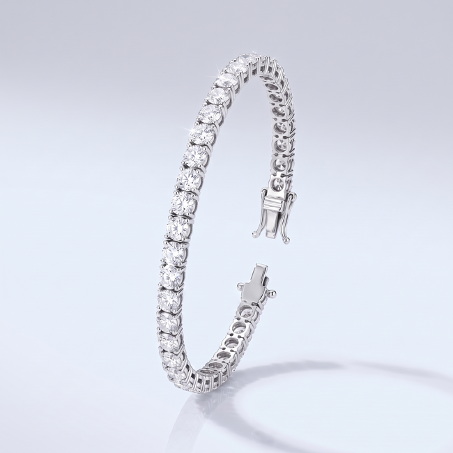 Grote Tennisarmband met Lab Diamanten in Witgoud 10.86 ct