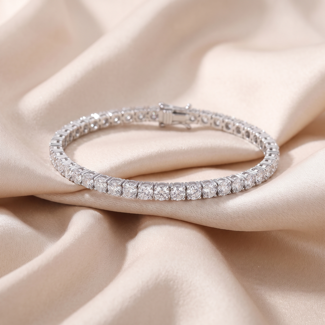 Grote Tennisarmband met Lab Diamanten in Witgoud 10.86 ct
