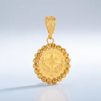 Gouden Hanger met Çeyrek Reşat Munt en Dorika Balletjes