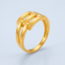 Statement Ring met Geometrisch Bandmotief  22 Karaat Goud