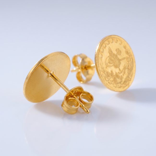 Mini Çeyrek Reşat Oorbellen – 22 Karaat Goud, Diameter 10 mm