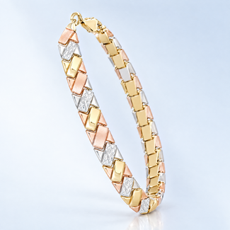 Tricolor Armband met Visgraatpatroon