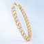 Tricolor Gouden Armband Dames 14 Karaat met Visgraatpatroon