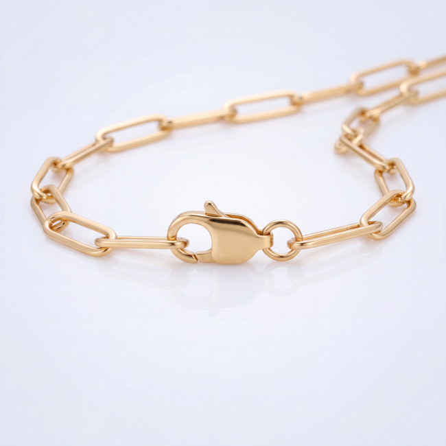 Gouden Paperclip Schakelketting 18 Karaat