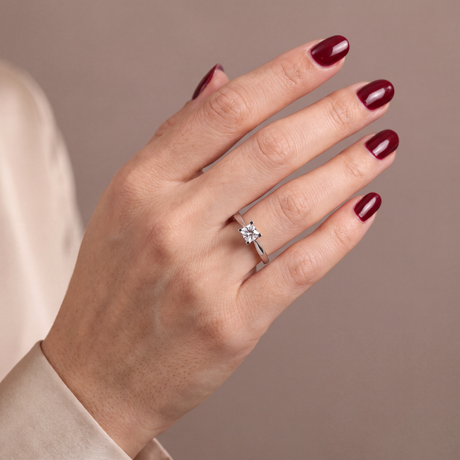 Solitaire Ring met Diamant 0,20 ct 14 Karaat Witgoud