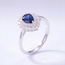 Saffier Ring met Diamant Halo 0,78 ct 14 Karaat Witgoud