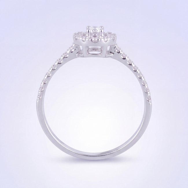 Halo Verlovingsring met Diamant 0,31 ct 14 Karaat Witgoud