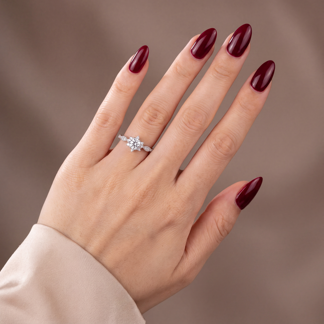 Vintage Verlovingsring met Diamant 0,50 ct 14 Karaat Witgoud