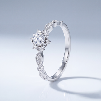 Vintage Verlovingsring met Diamant