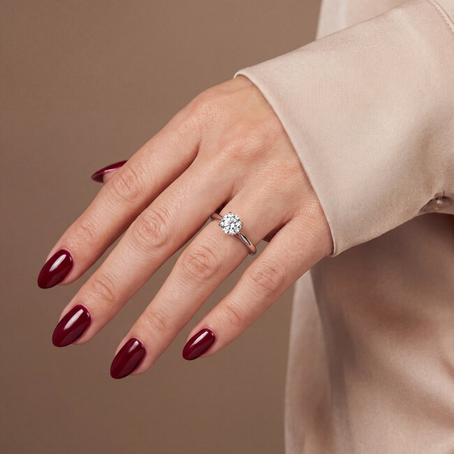 Verlovingsring met Diamant 0,31 ct 14 Karaat Witgoud