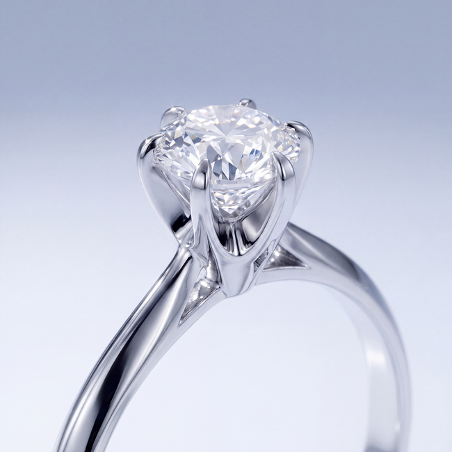 Verlovingsring met Diamant 0,31 ct 14 Karaat Witgoud