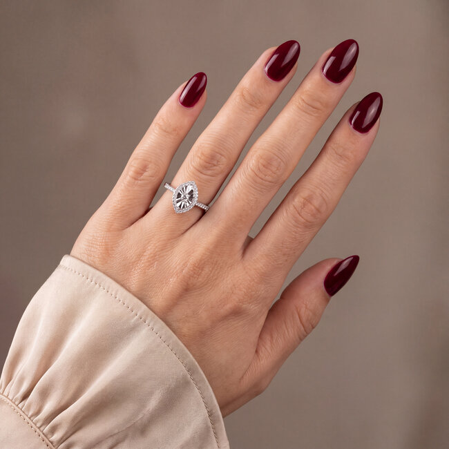 Marquise Ring met Diamant 0,17 ct 14 Karaat Witgoud