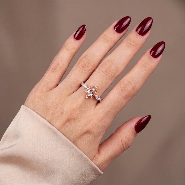 Vintage Morganiet Ring 0,31 ct 14 Karaat Rose Goud