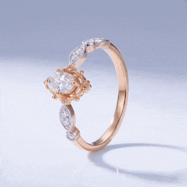 Vintage Morganiet Ring 0,31 ct 14 Karaat Rose Goud