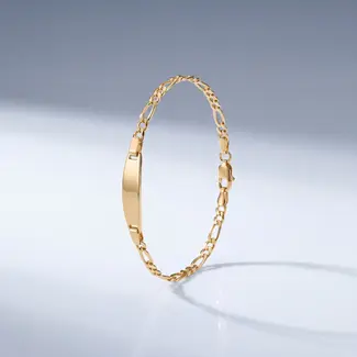 Gouden Figaro Armband met Naamplaatje