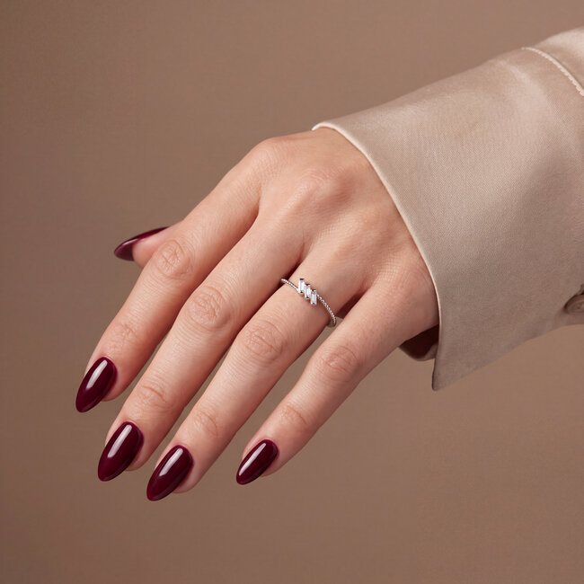 14 Karaat Baguette Ring Witgoud met Natuurlijke Diamanten