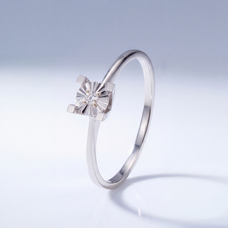 Stapelring Witgoud met Diamant