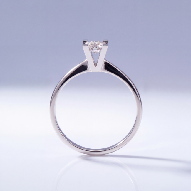 Stapelring Witgoud met Natuurlijke Diamant