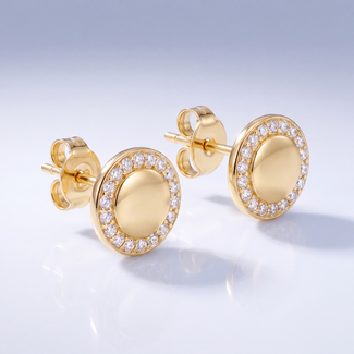 Gouden Oorknopjes met Zirkonia