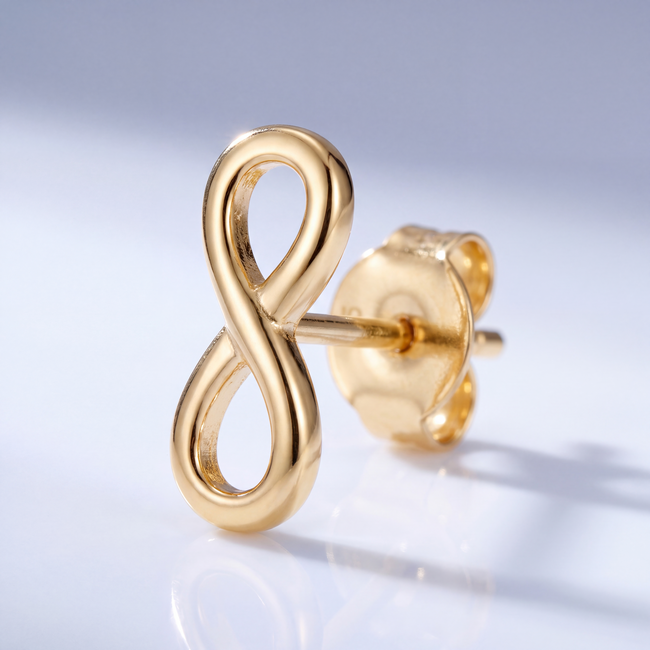 14 Karaat Gouden Infinity Oorbellen voor Kinderen
