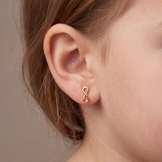 14 Karaat Gouden Infinity Oorbellen voor Kinderen