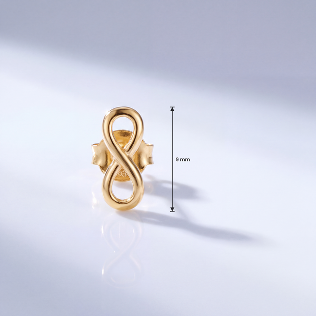 14 Karaat Gouden Infinity Oorbellen voor Kinderen
