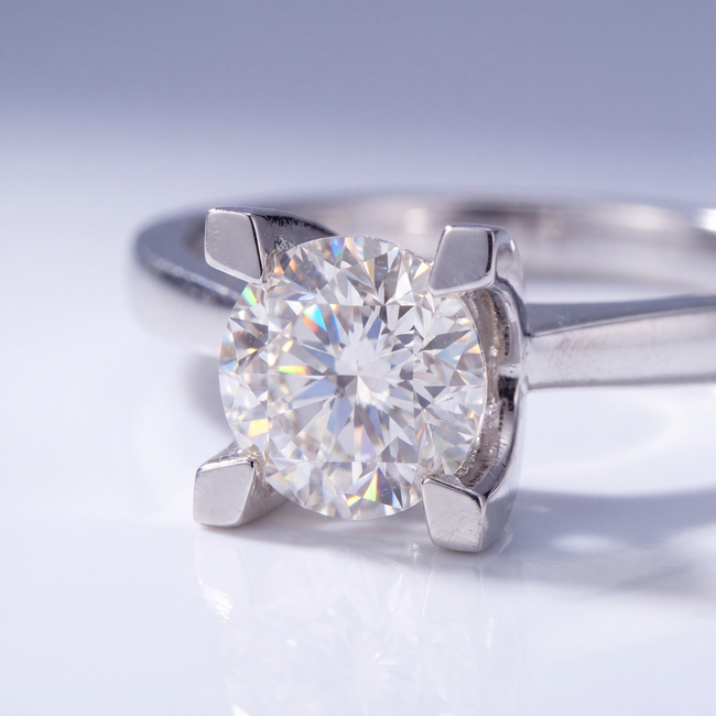 14 Karaat Witgouden Verlovingsring met Diamant