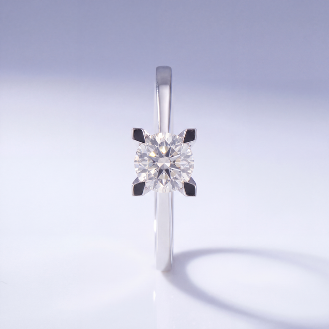 14 Karaat Witgouden Verlovingsring met Diamant