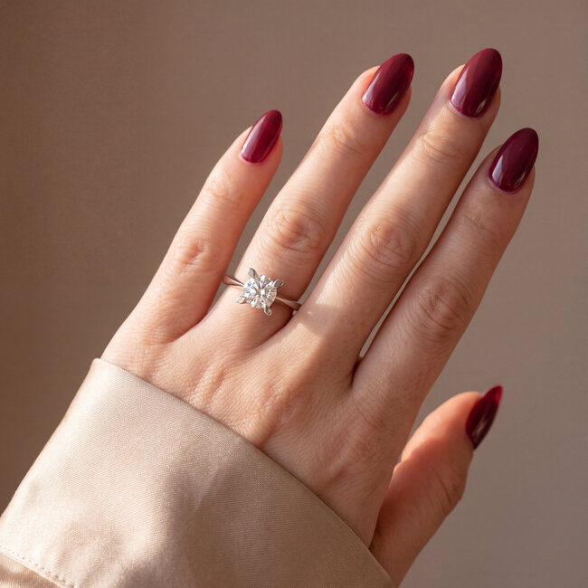 14 Karaat Witgouden Verlovingsring met Diamant